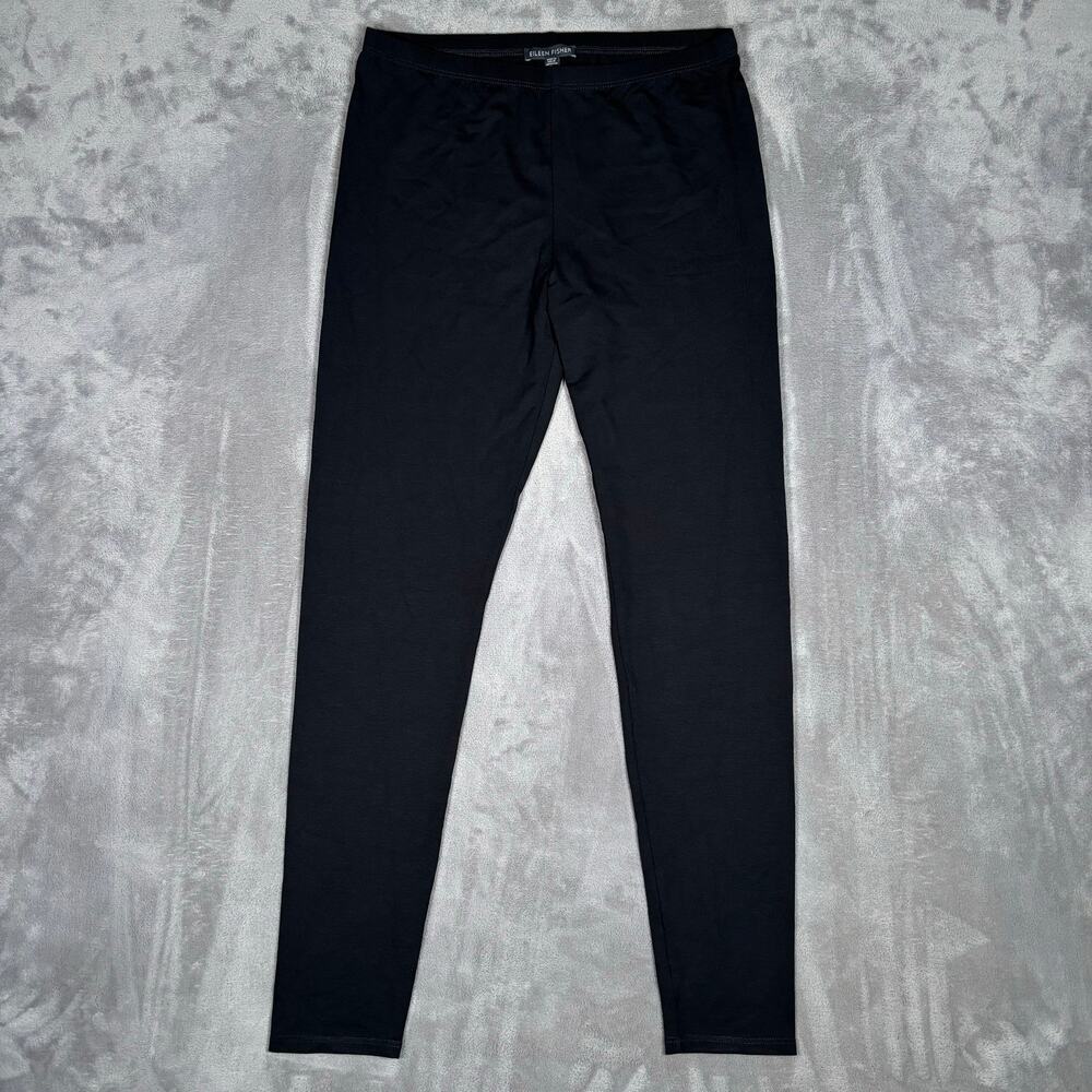 Eileen Fisher Black Stretch Pull-On Ankle Leggings Small NWT